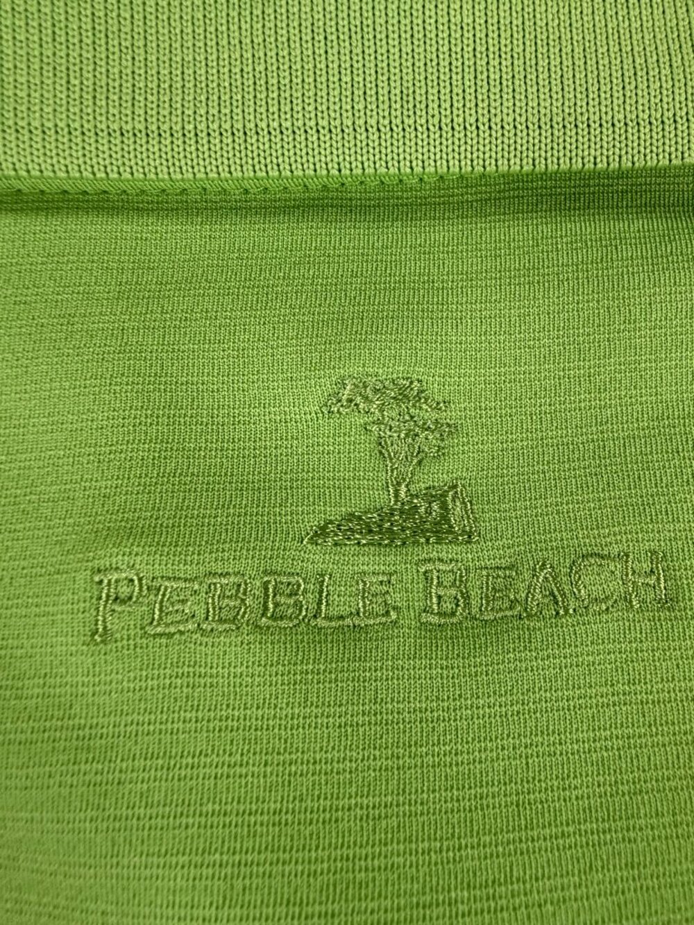 Pebble Beach Performance Polo Shirt Mens L Green Golf Pro Shop Embroidered